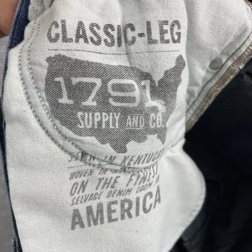 1791 Supply Co Selvedge Jeans Mens 38x29 Classic Leg Dark Wash Button Fly USA*